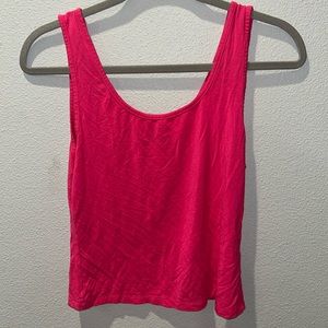 Hot pink cropped tank top large